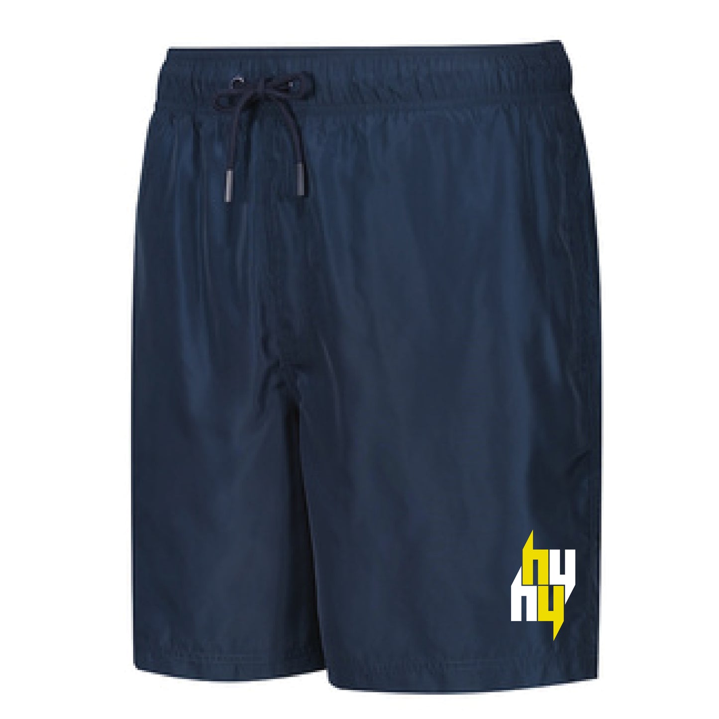 NAVY SWIM SHORTS FOUR Y LOGO YELLOW