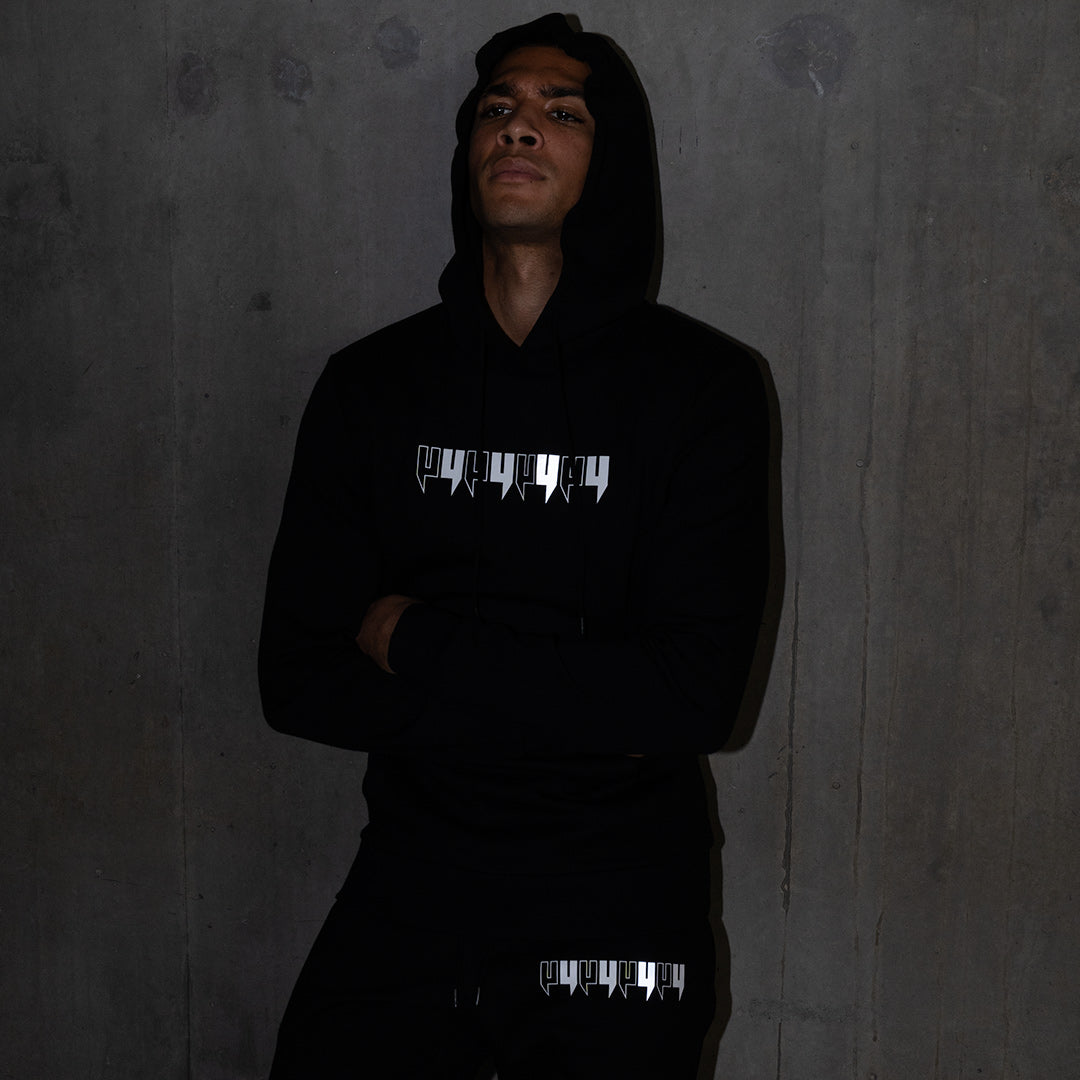 BLACK HOODY EIGHT Y LOGO REFLECTIVE