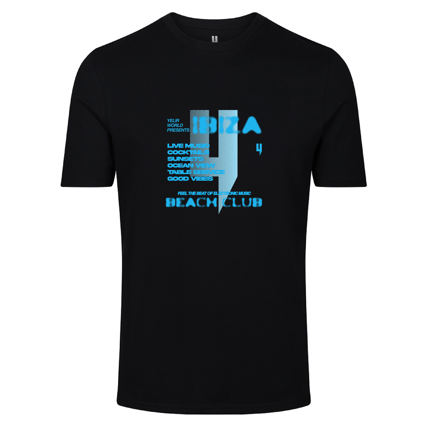 BLACK TEE BLUE BEACH CLUB LOGO