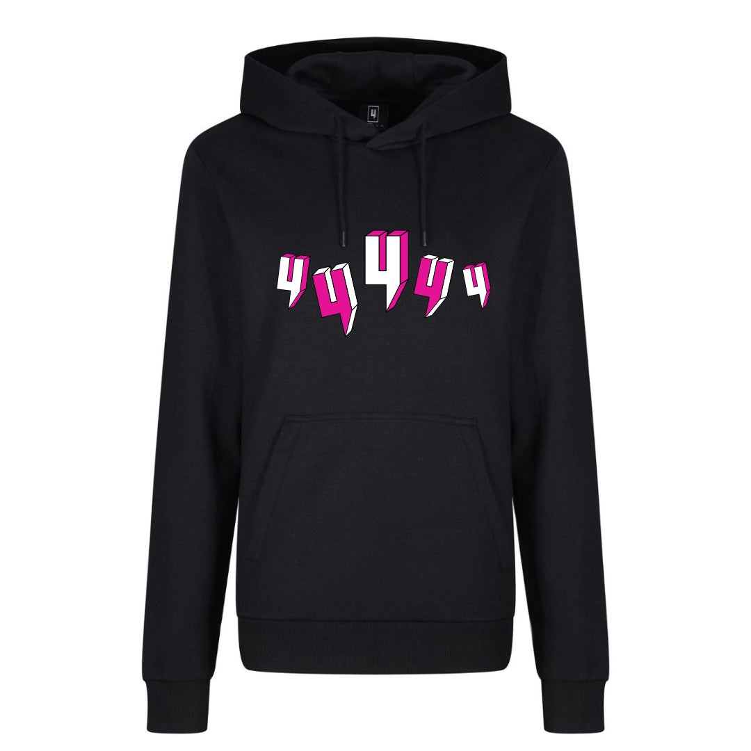 BLACK HOODY FIVE Y LOGO PINK