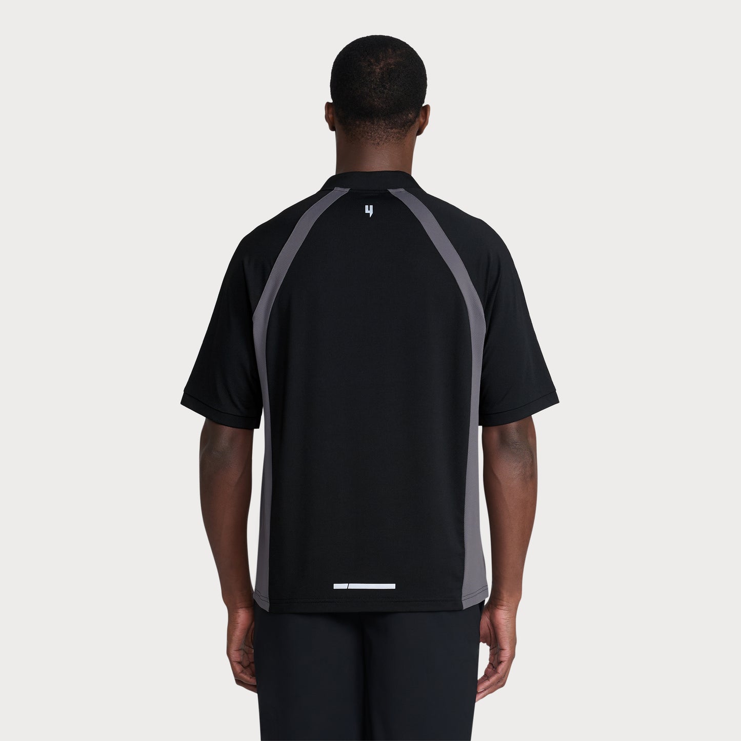 PERFORMANCE HYBRID CREW POLO BLACK/GREY