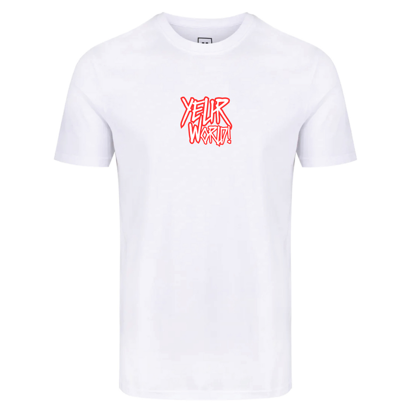 SCRIPT TEE WHITE RED