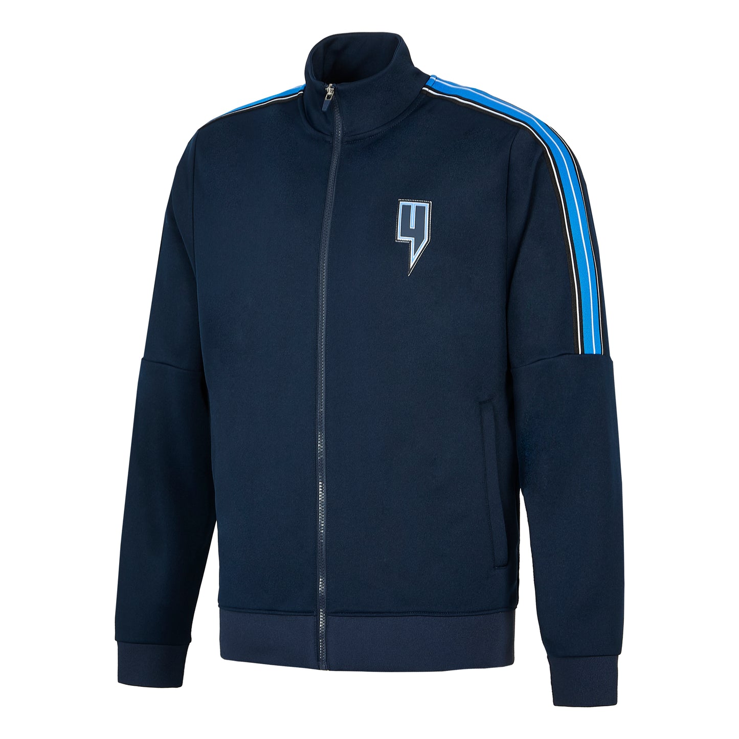 NAVY TRACK TOP BLUE SIDE STRIPE