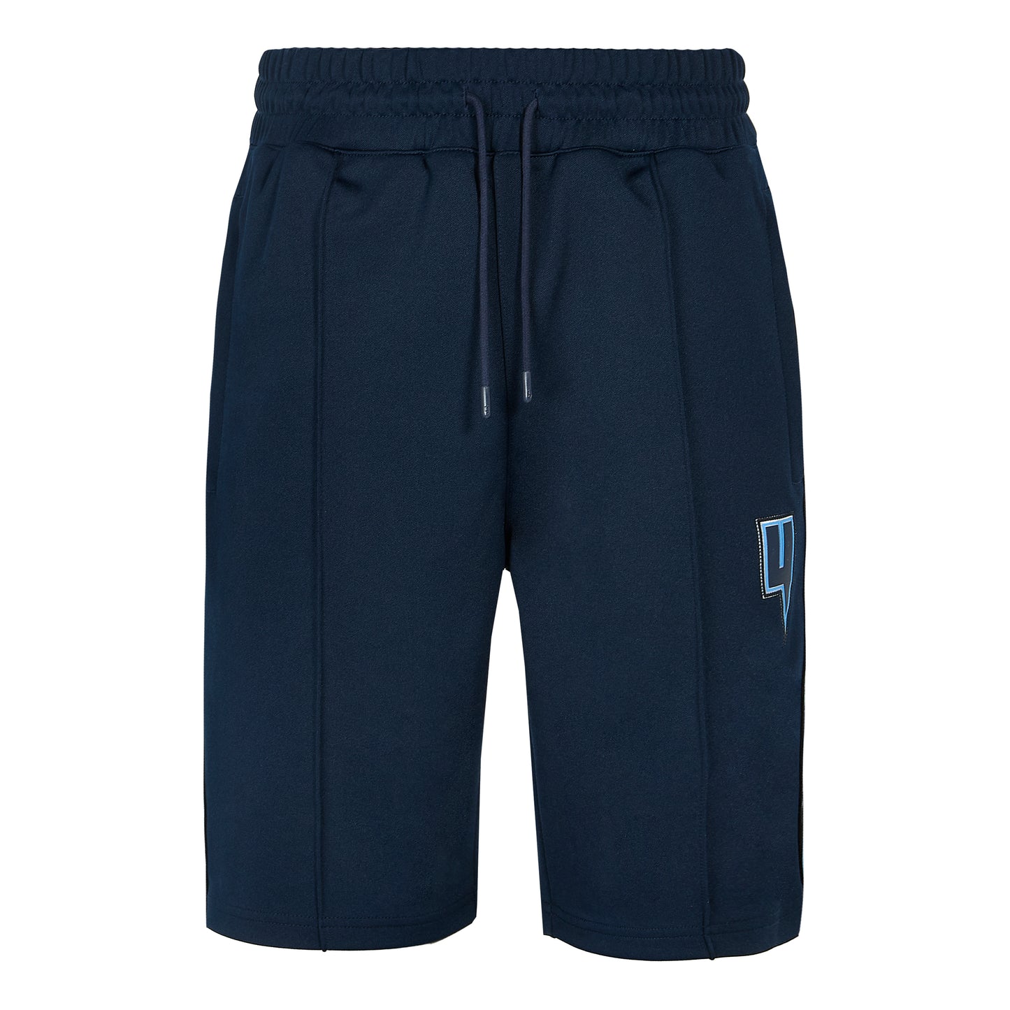 NAVY TRACK SHORTS BLUE SIDE STRIPE
