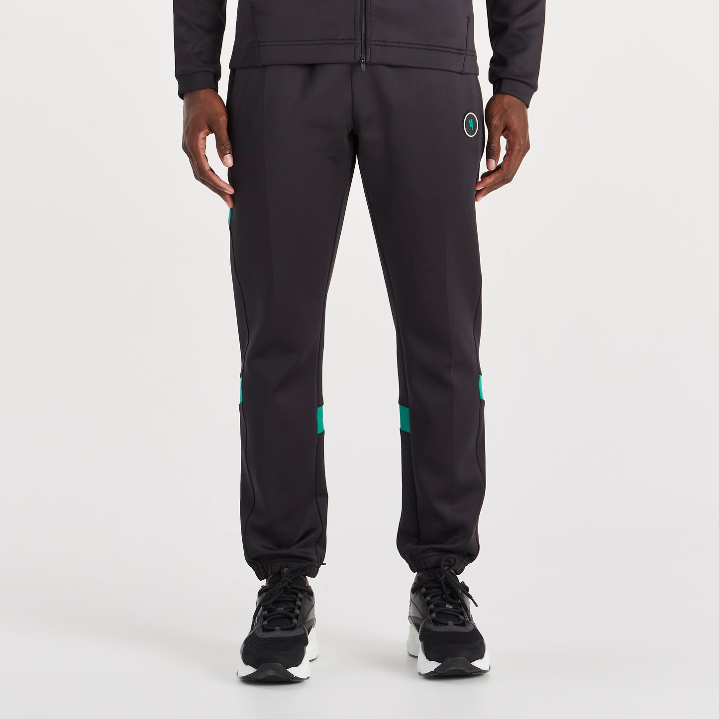 TEAM TRACKSUIT BOTTOMS BLACK/RACING GREEN