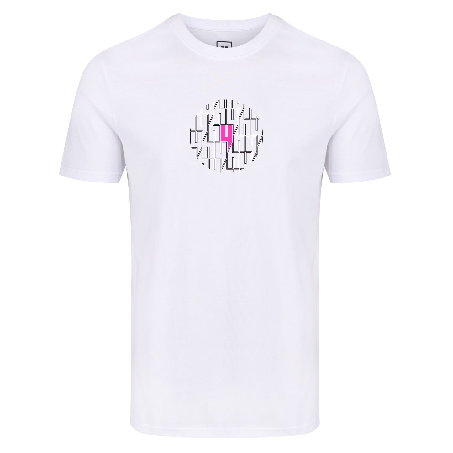 WHITE TEE CIRCLE MULTI Y LOGO PINK