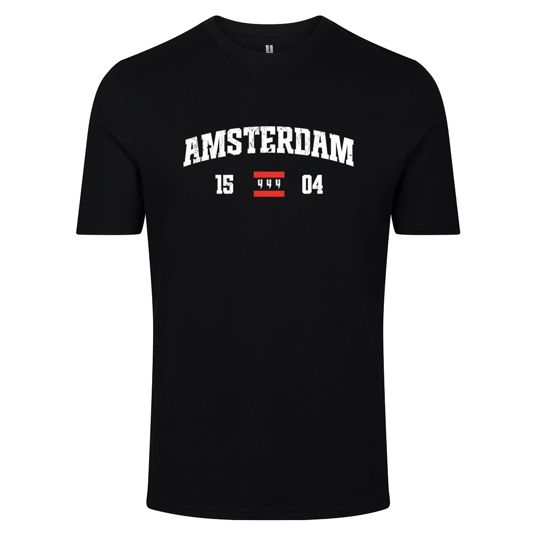 BLACK TEE AMSTERDAM LOGO