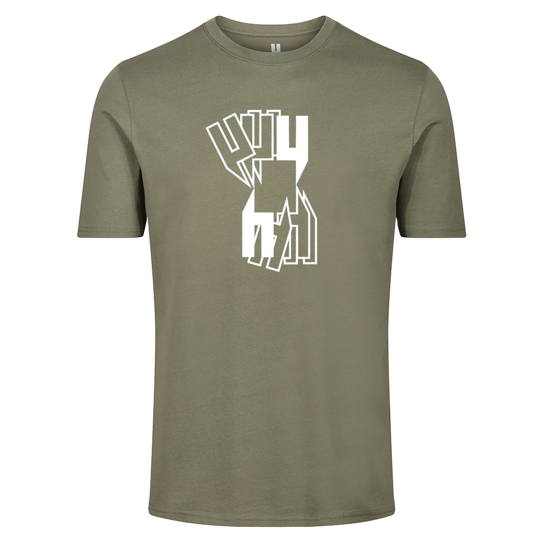 EIGHT SQUARED Y LOGO TEE KHAKI WHITE