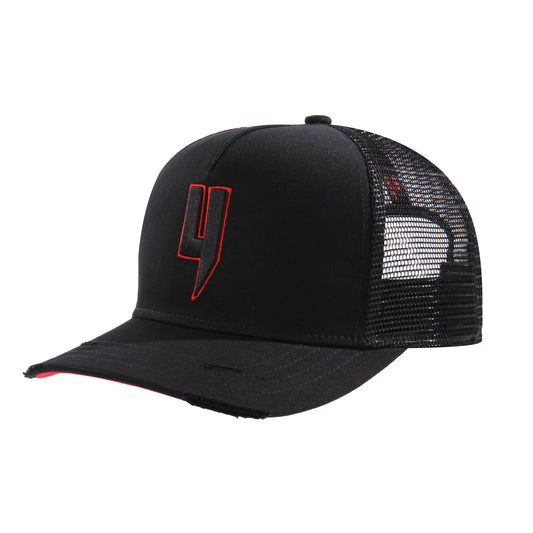 MIXED CONTRAST CAP BLACK RED