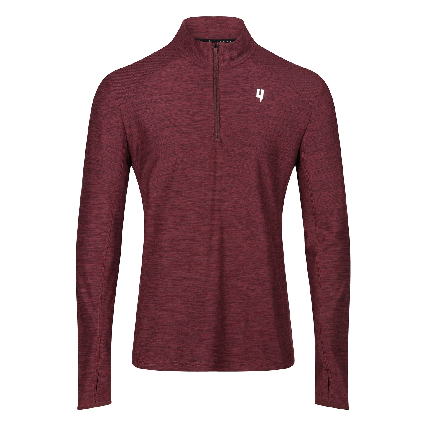 PERFORMANCE 1/2 ZIP TOP MAROON MARL