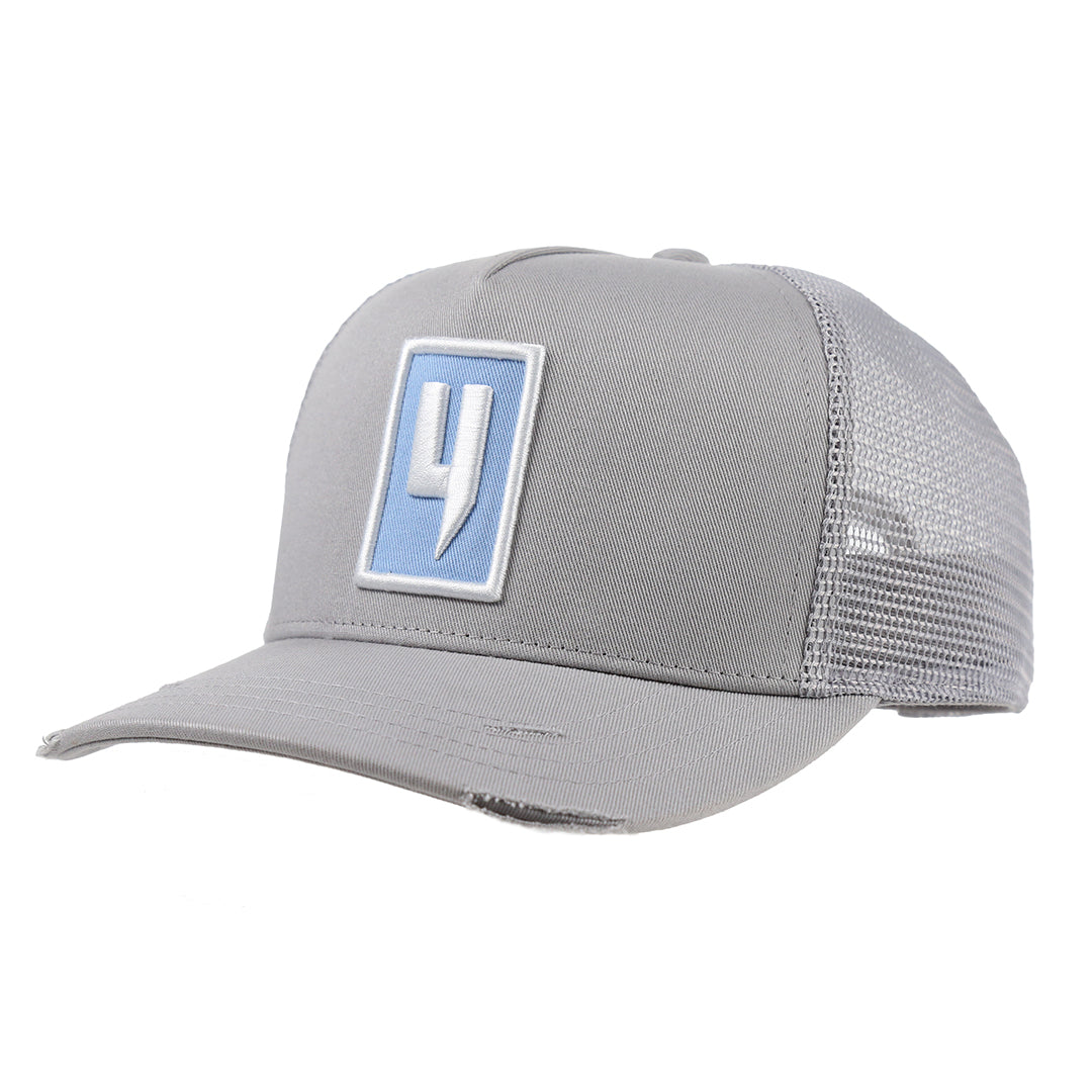 GREY CAP BABY BLUE BOX LOGO YELIR WORLD