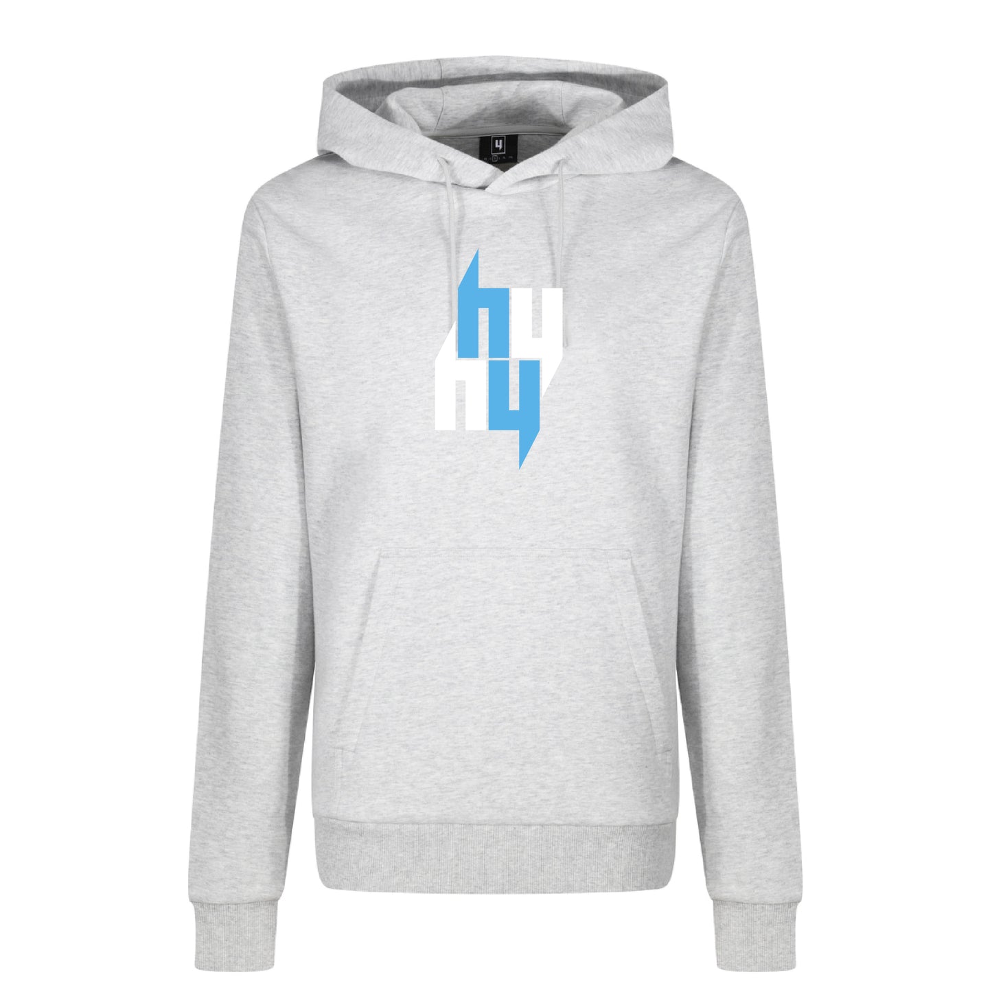 GREY HOODY FOUR Y LOGO BABY BLUE