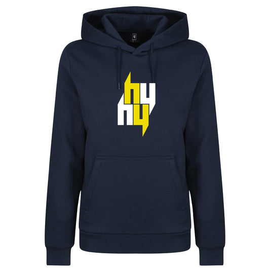 NAVY HOODY FOUR Y LOGO YELLOW