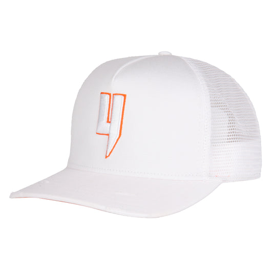 MIXED CONTRAST CAP WHITE ORANGE