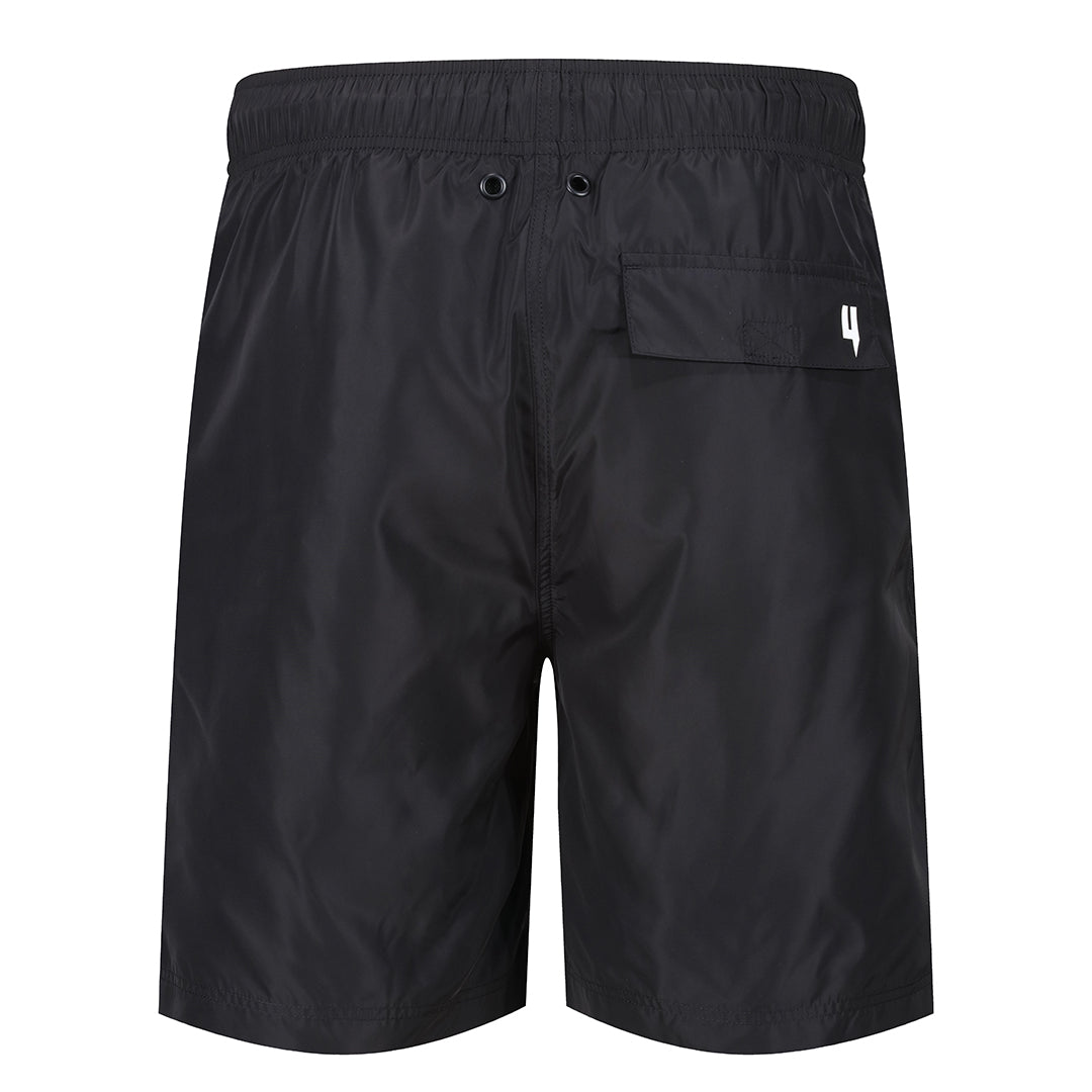 3D LOGO SWIM SHORTS BLACK WHITE/BABY BLUE