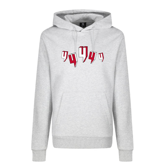 GREY HOODY FIVE Y LOGO RED