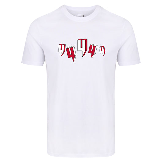 WHITE TEE FIVE Y LOGO RED
