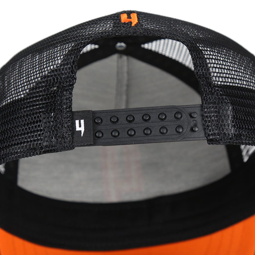 CONTRAST PEAK CAP BLACK ORANGE