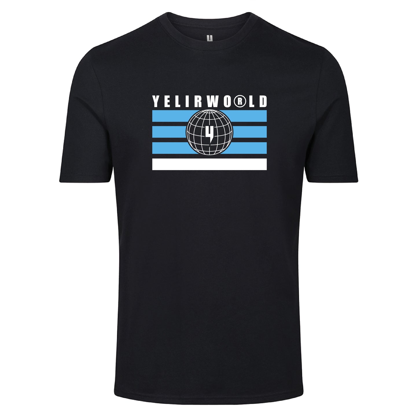 GLOBAL ENTERPRISE FLAG TEE BLACK BABY BLUE