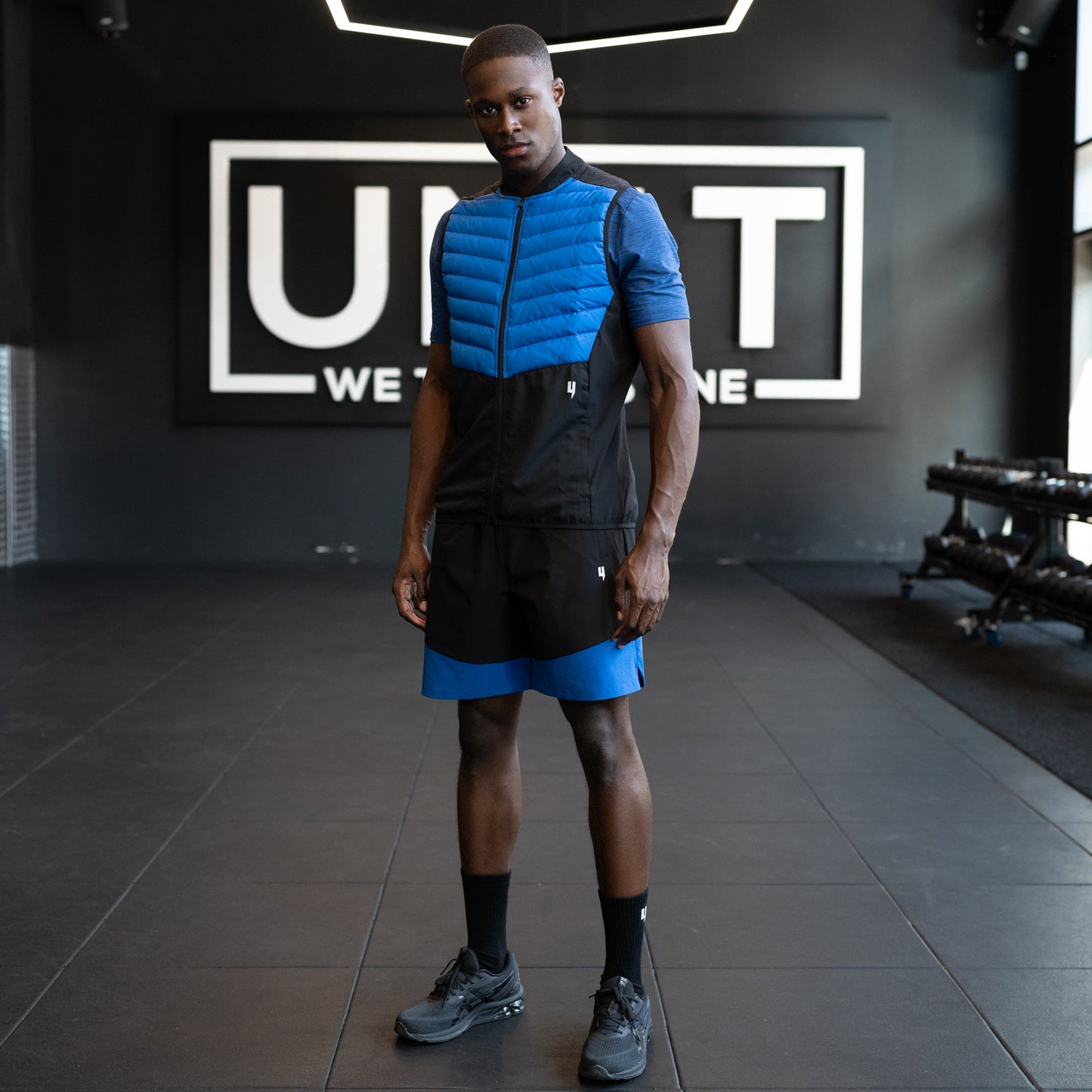 PERFORMANCE PADDED GILET BLACK / BLUE