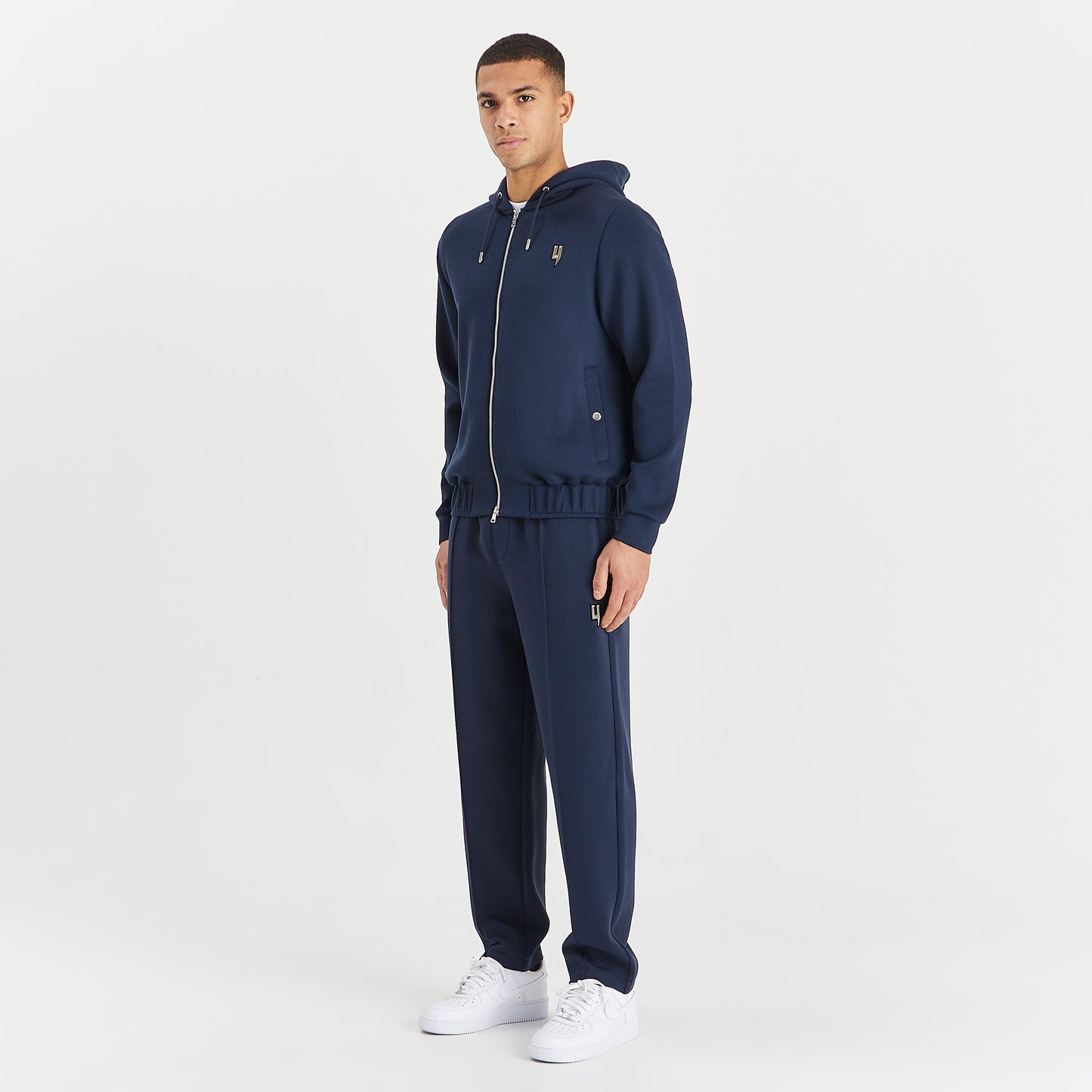 NAVY LUX ZIP UP HOODY