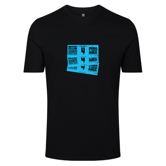 BLACK TEE BLUE IBIZA TICKET LOGO
