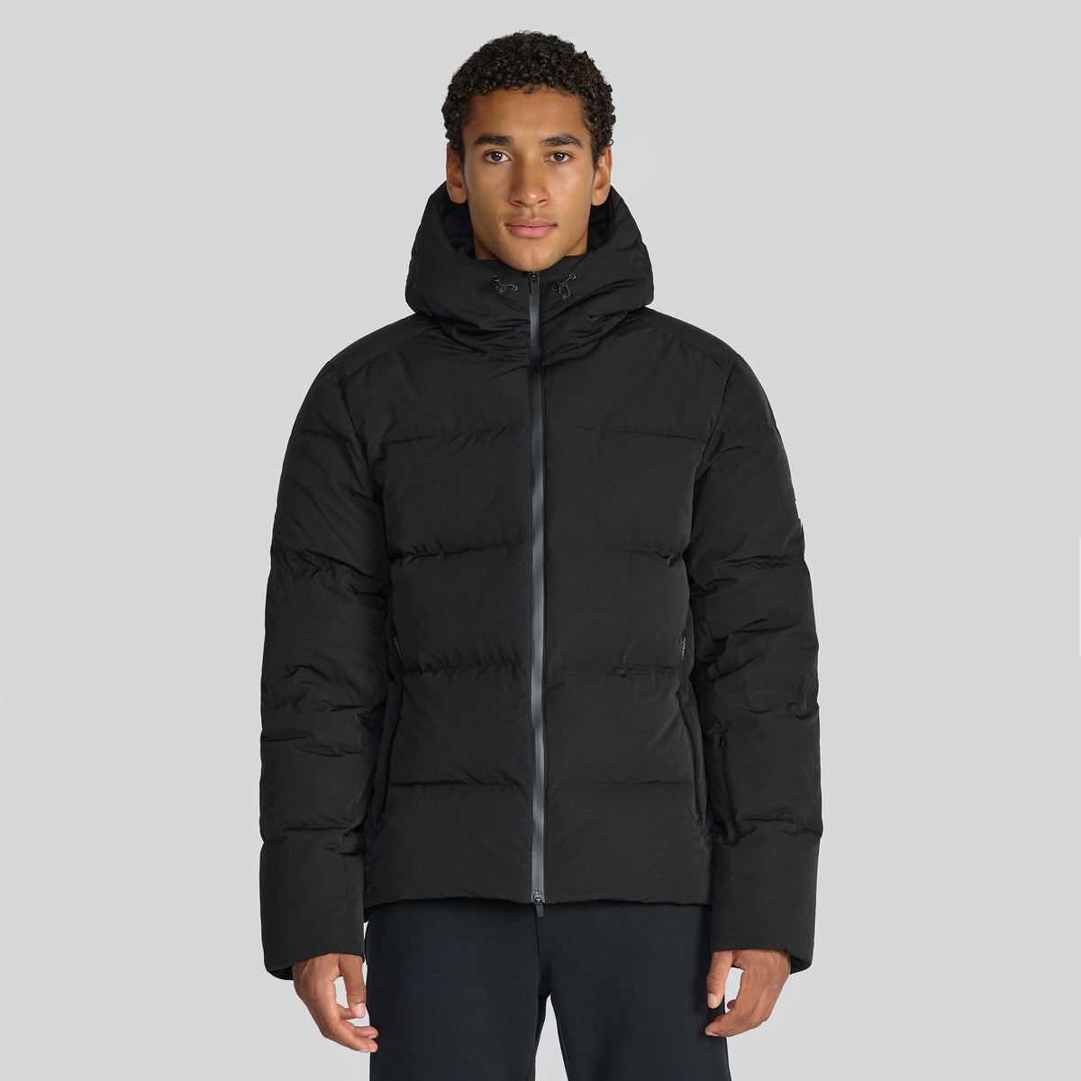 QUILTED DOWN COAT BLACK