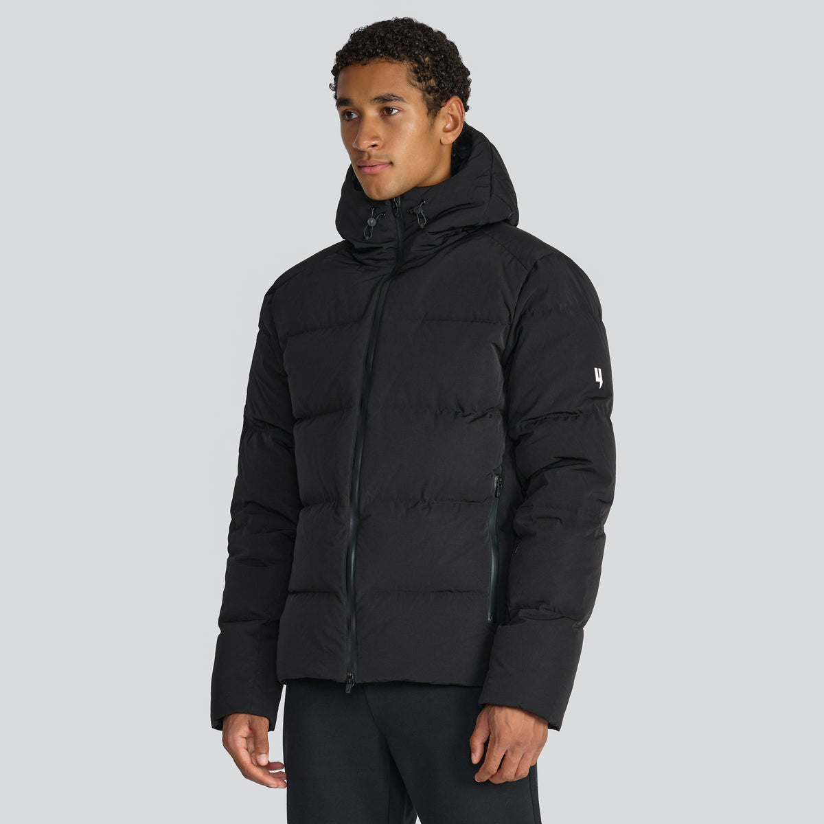 QUILTED DOWN COAT BLACK