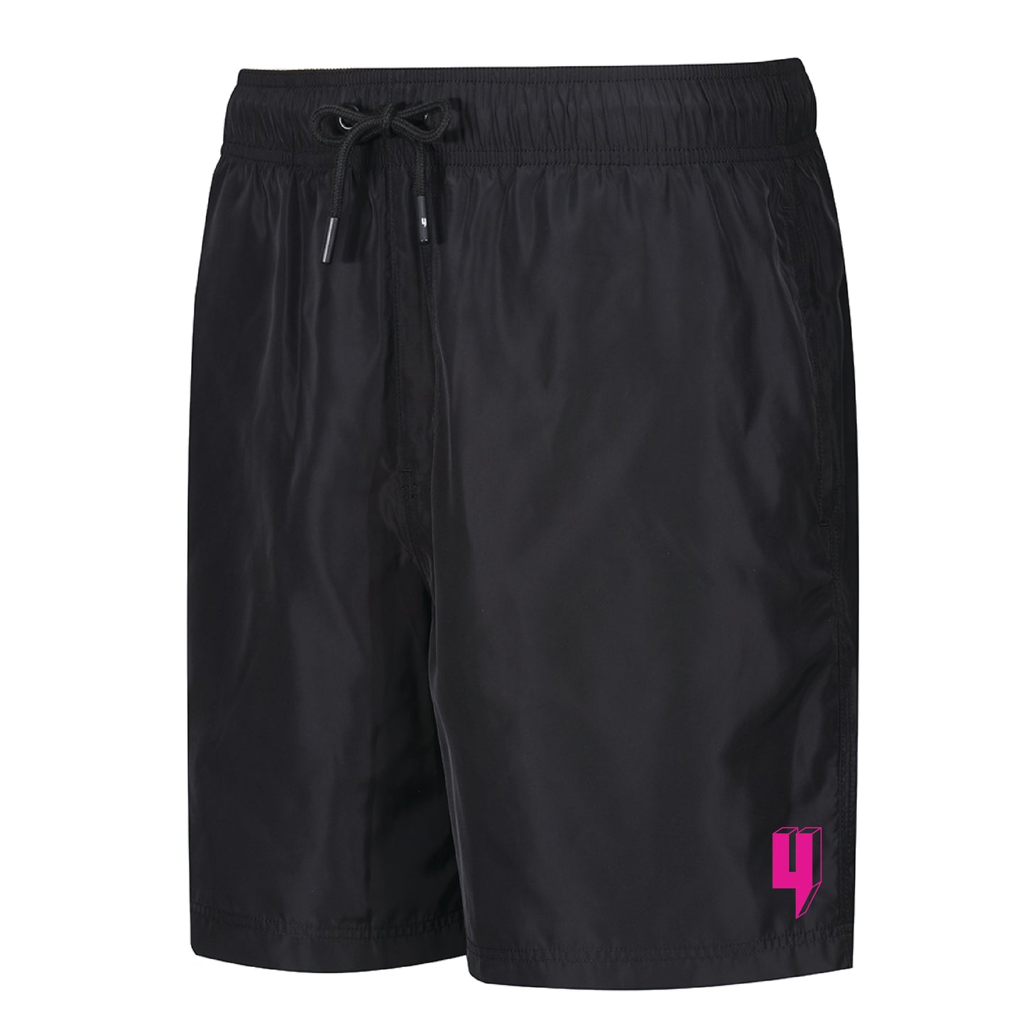 3D LOGO SWIM SHORTS BLACK NEON PINK