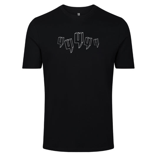 BLACK TEE FIVE Y LOGO WHITE OUTLINE