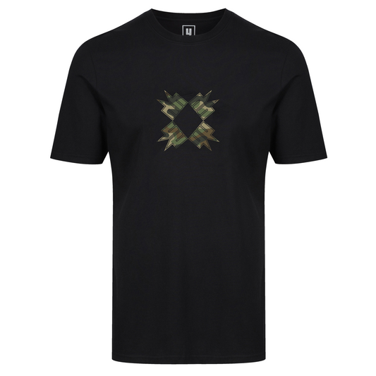 BLACK TEE DIAMOND CAMO LOGO