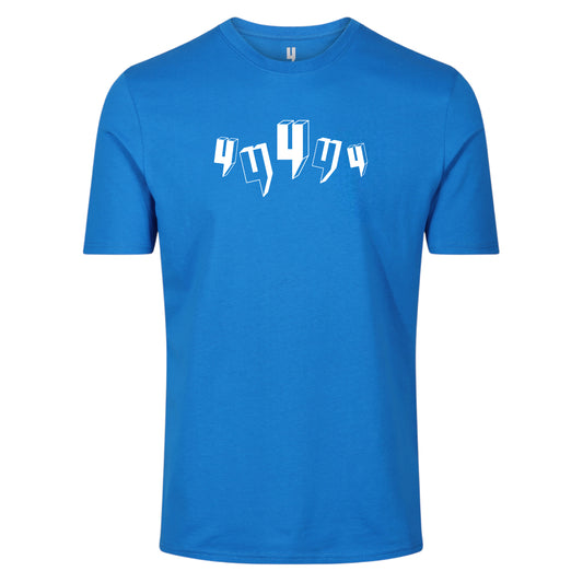 COBALT BLUE TEE FIVE Y LOGO WHITE