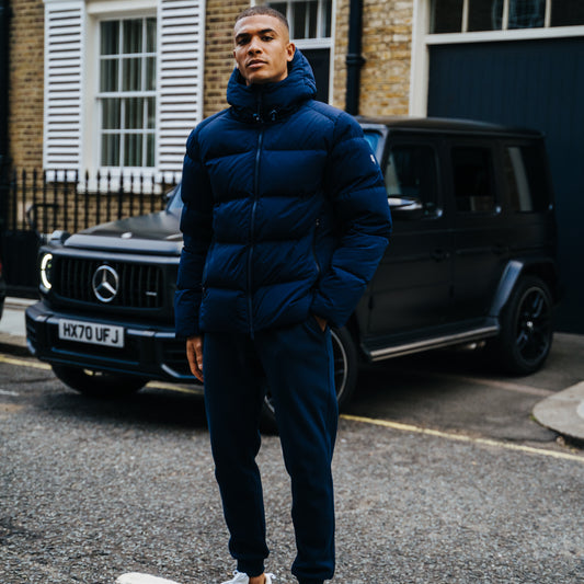 QUILTED DOWN COAT NAVY