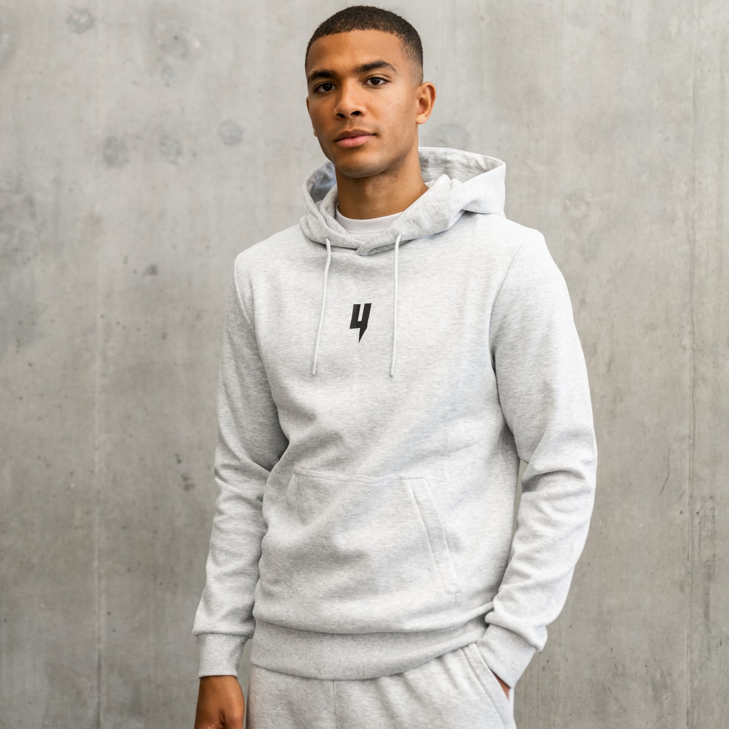 GRIS MARL HOODY NOIR Y