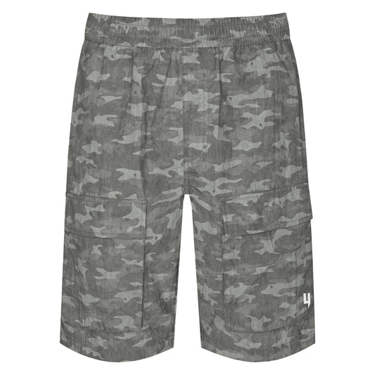 GREY CAMO CARGO SHORTS