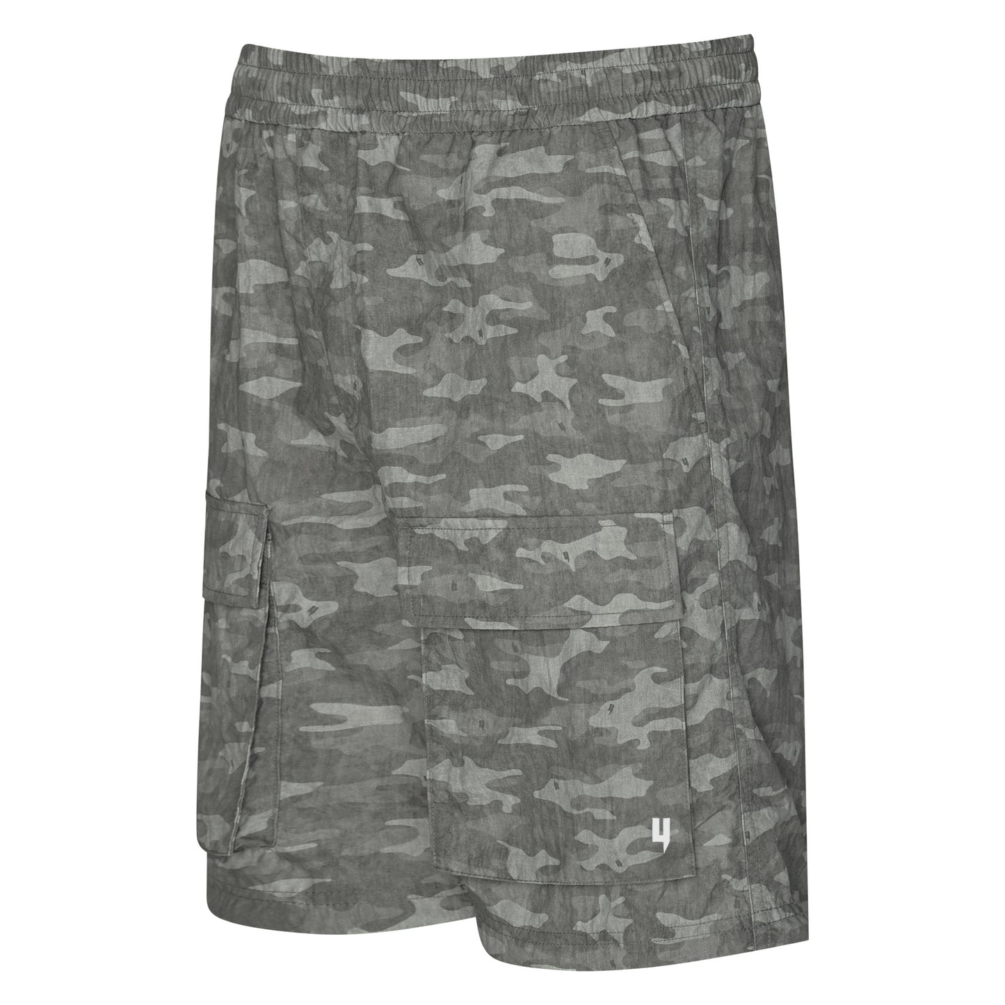 GREY CAMO CARGO SHORTS