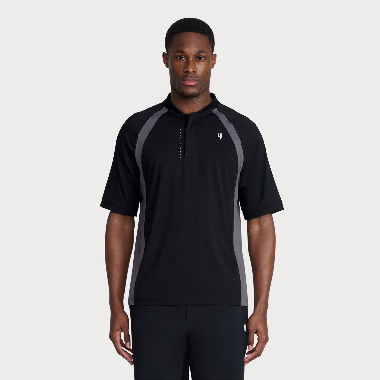PERFORMANCE HYBRID CREW POLO BLACK/GREY
