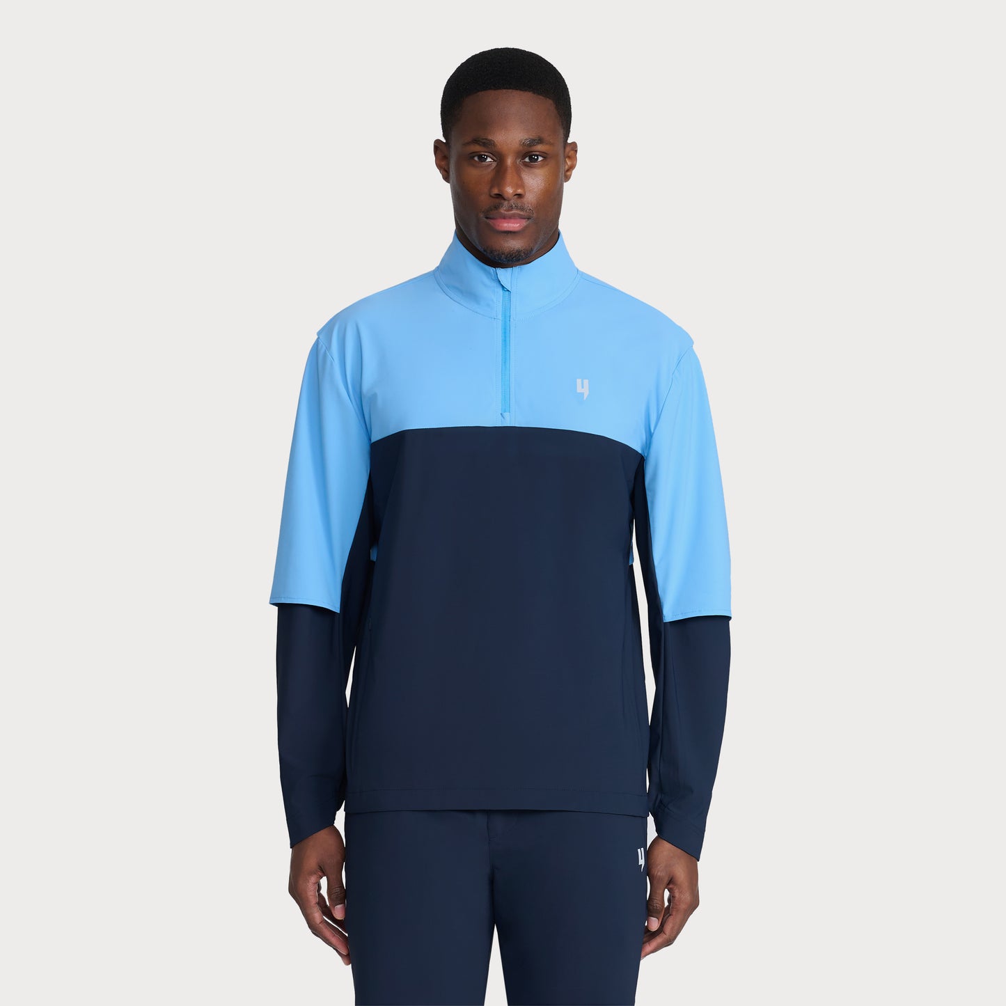 PERFORMANCE HYBRID 1/2 ZIP SKY BLUE/NAVY