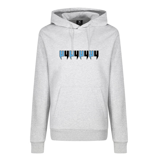 GREY HOODY EIGHT Y LOGO BABY BLUE