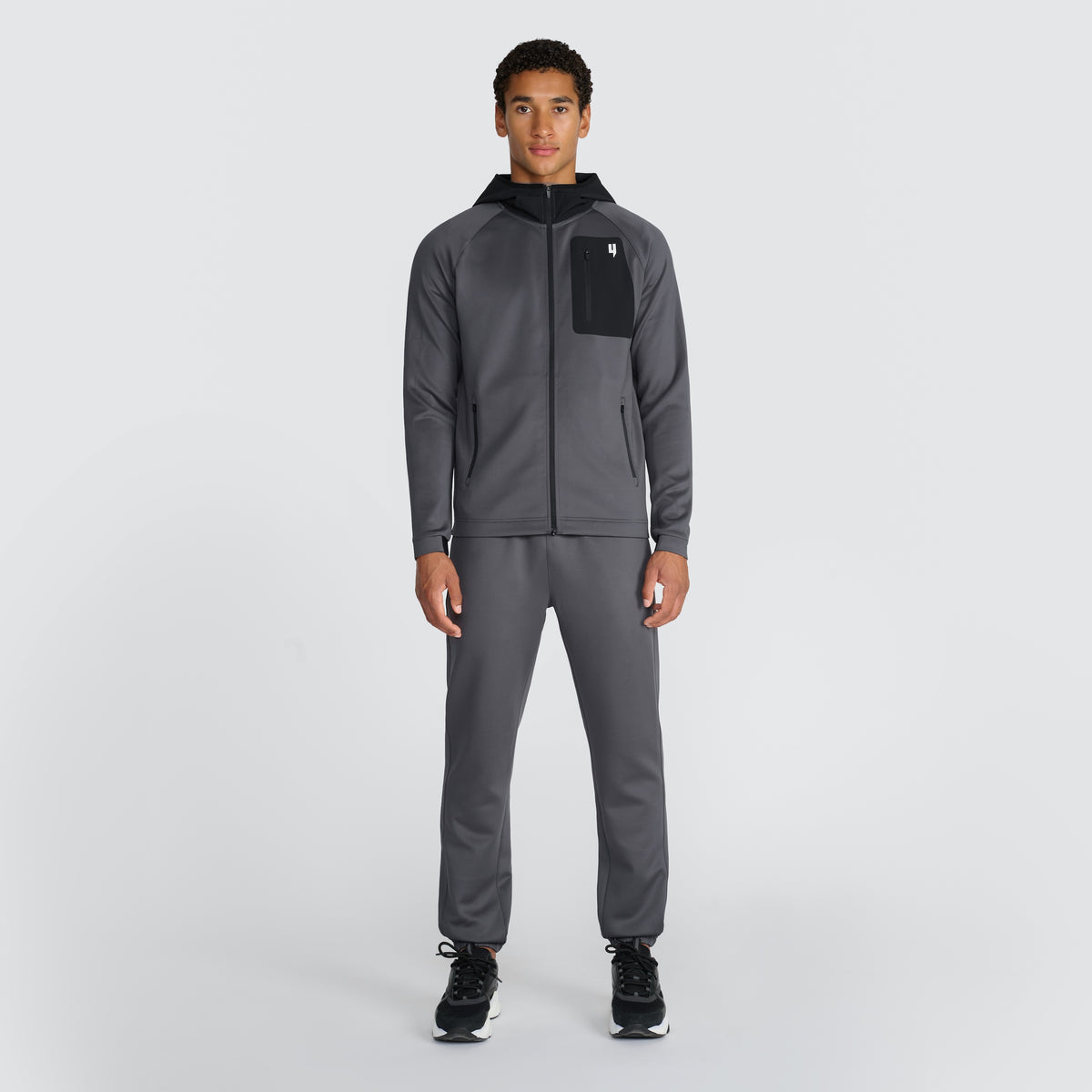 TEAM TRACKSUIT TOP GREY/BLACK