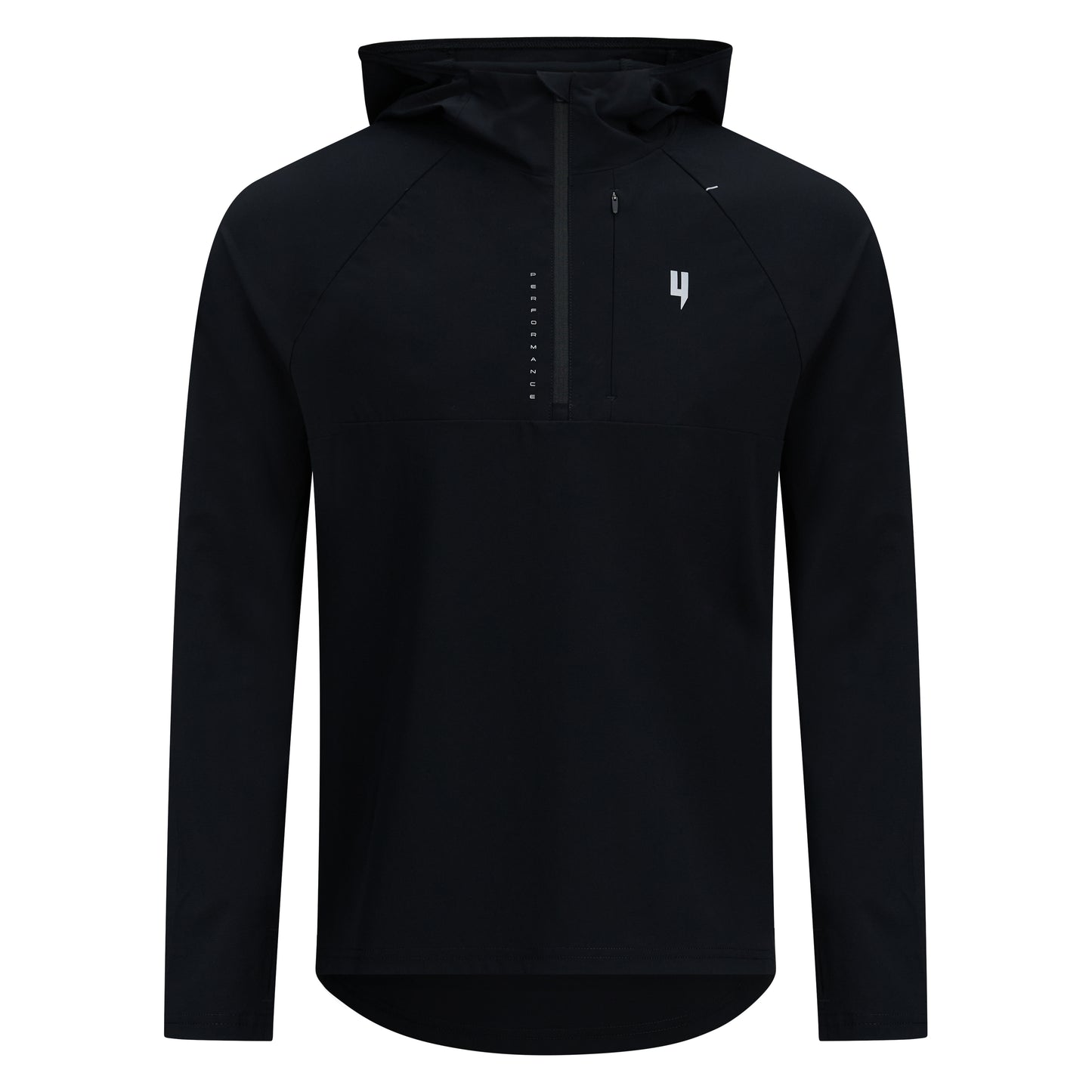 PERFORMANCE HOODED 1/2 ZIP TOP BLACK