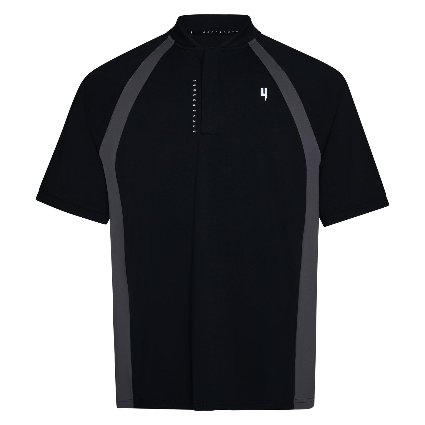 PERFORMANCE HYBRID CREW POLO BLACK/GREY