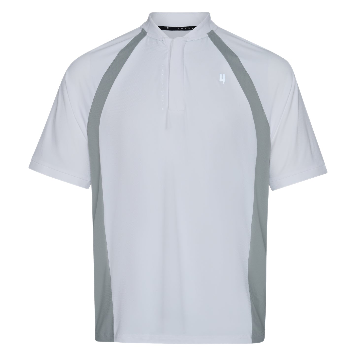 PERFORMANCE HYBRID CREW POLO WHITE/GREY