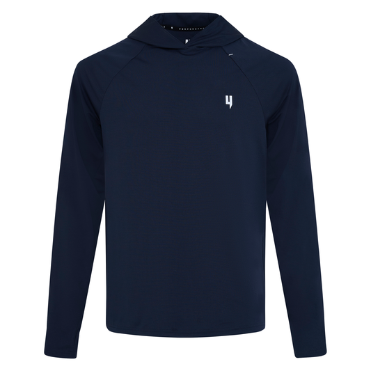 PERFORMANCE HOODED LONG SLEEVE TEE NAVY