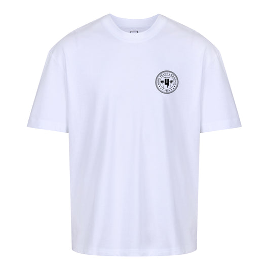 WHITE MIAMI FIT TEE HIGH VALUE LUGGAGE LOGO