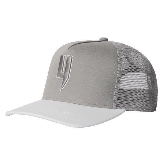 MIXED CONTRAST CAP GREY WHITE