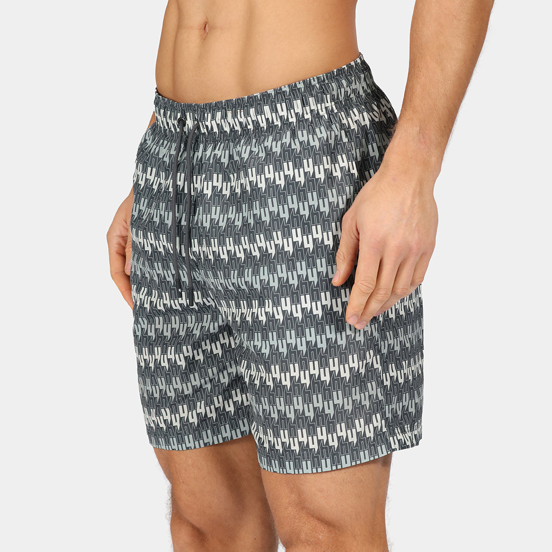 INTERLOCK Y LOGO SWIM SHORTS GREY