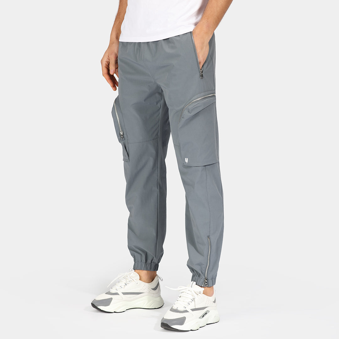 LUXE METAL ZIP CARGOS GREY