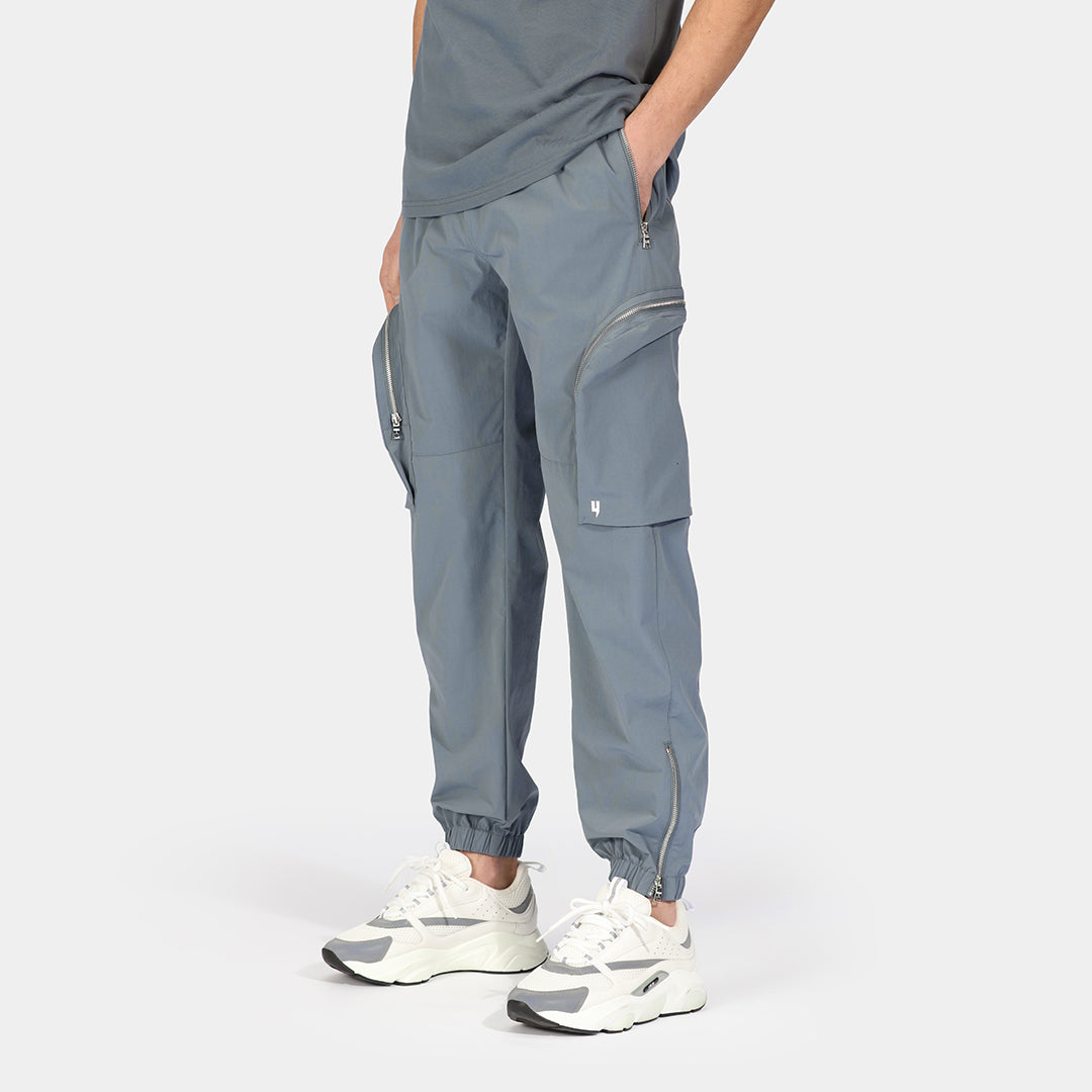 LUXE METAL ZIP CARGOS GREY