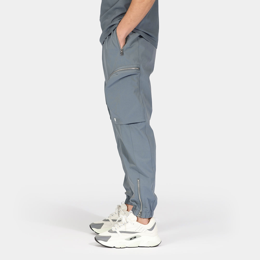 LUXE METAL ZIP CARGOS GREY